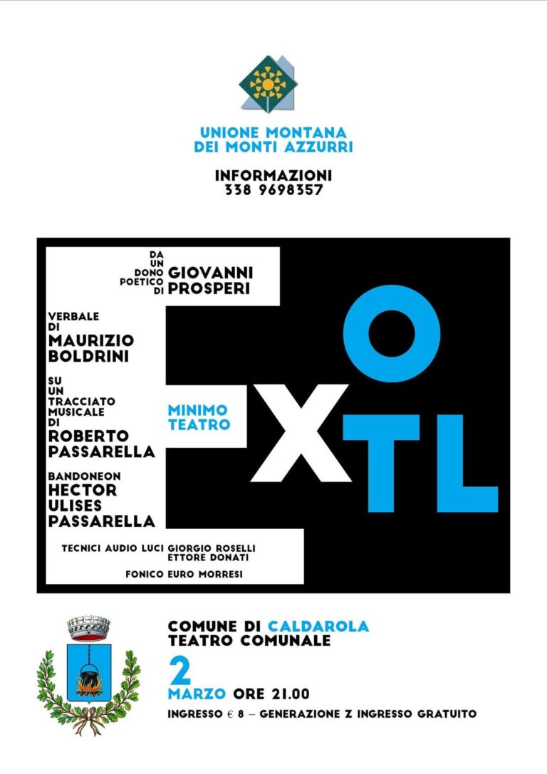 Prosperi, Boldrini e i Passarella per la prima assoluta di Ex Otl al Teatro di Caldarola 