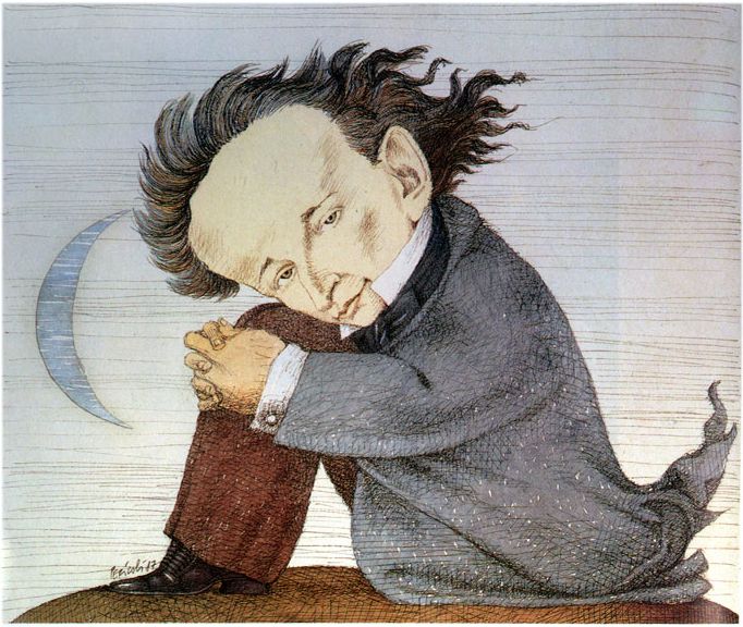 Giacomo Leopardi a Penna San Giovanni,  perché possa vedere da vicino i suoi Monti Azzurri