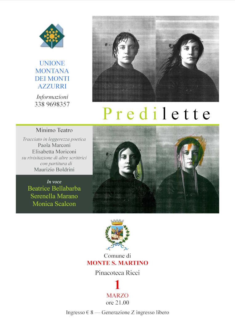 Minimo Teatro, la grazia vocale di “Predilette” a Monte San Martino 
