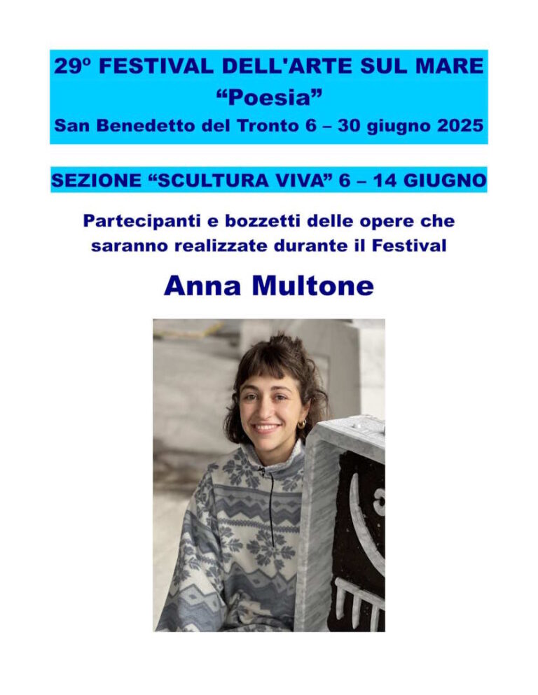 Anna Multone, ‘Testamento di un Pescatore’ verso il 29° Festival dell’Arte sul Mare