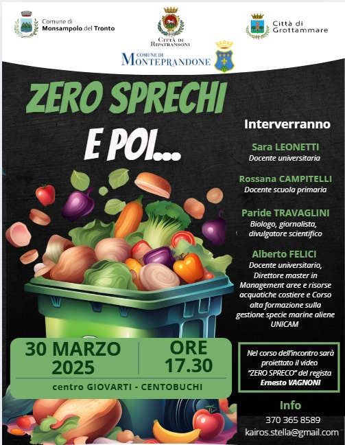 Il Comune di Monteprandone capofila del progetto “Zero Spreco”