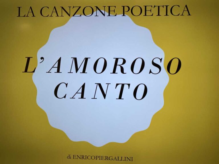 Aria, respirare poesia (e musica), Prof. Enrico Piergallini: ‘Canzone poetica’