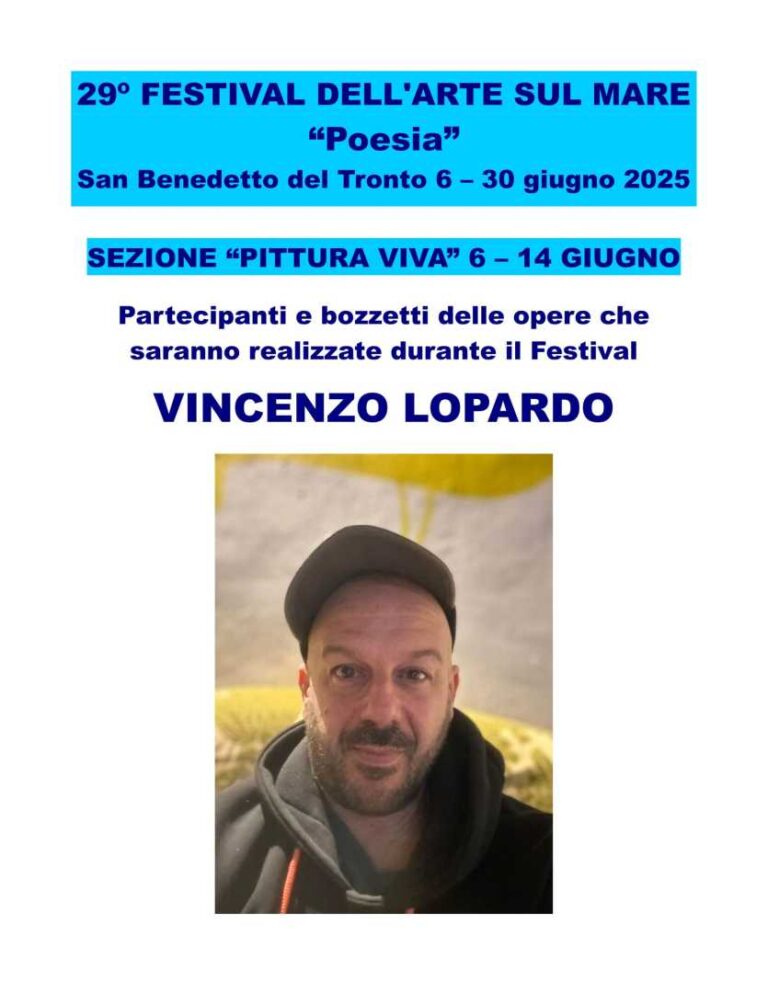 Vincenzo Lopardo, ‘Lucciole’ verso il 29° Festival dell’Arte sul Mare