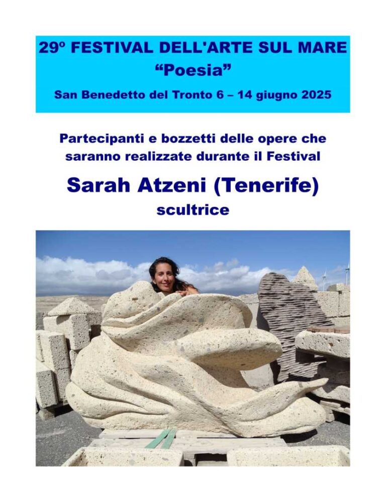SARAH ATZENI, “L’Eccellenza dell’amore” verso il 29° Festival dell’Arte sul Mare