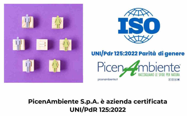 PicenAmbiente S.p.A. è azienda certificata UNI/PdR 125:2022
