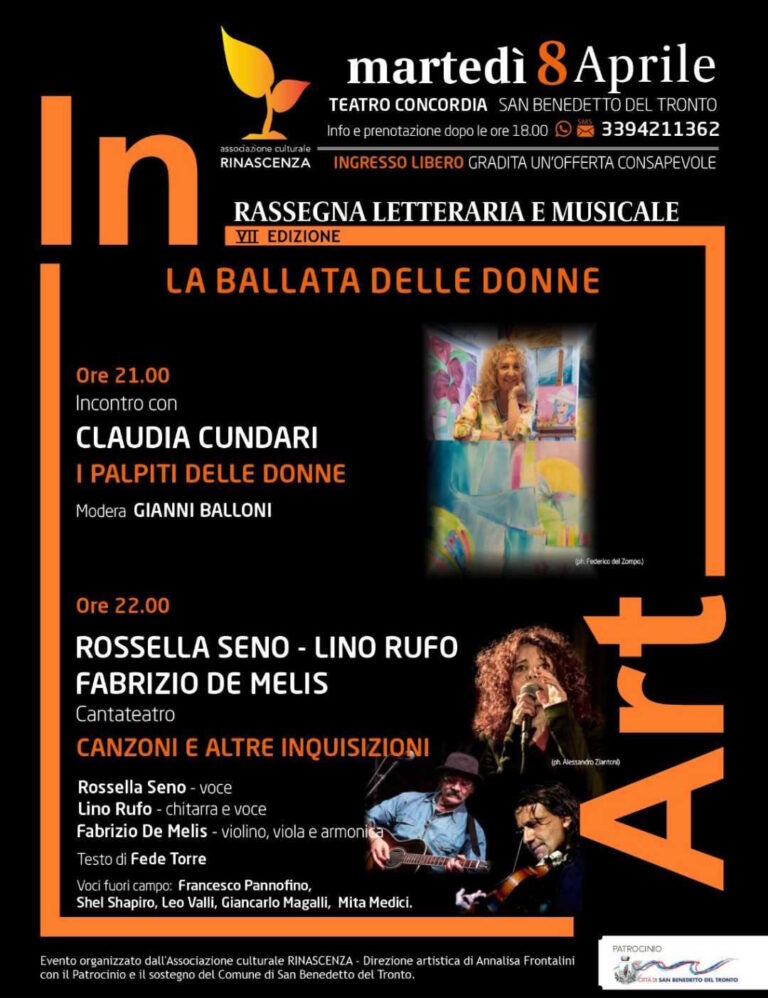 In Art, la rassegna letteraria e musicale continua con ‘La ballata delle donne’