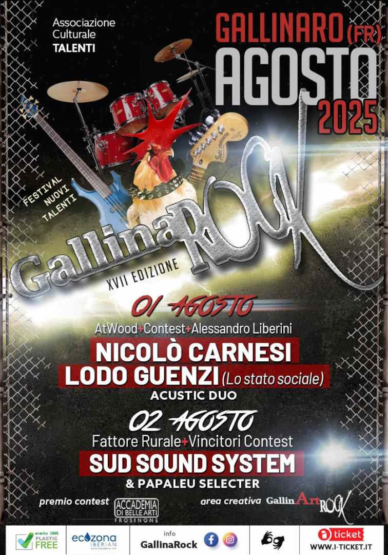 GallinaRock 2025: 1 e 2 agosto il Festival dell’estate