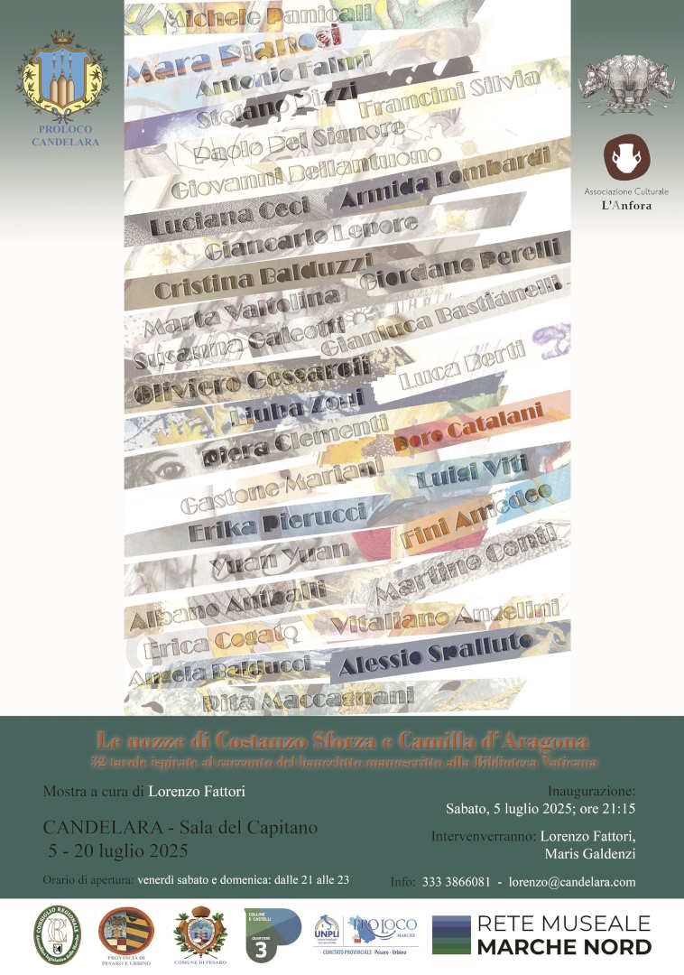 Inaugurazione mostra con le illustrazione del banchetto nuziale tra Costanzo Sforza e Camilla d’Aragona – Pesaro 1475