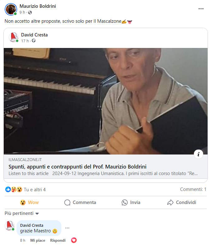 Spunti, Appunti e Contrappunti del Prof. Maurizio Boldrini