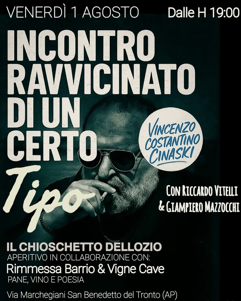 San Benedetto, serata con Vincenzo Costantino Cinaski