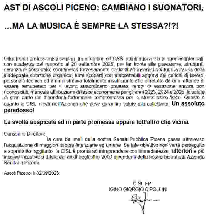 Ast Picena: cambiano i suonatori…
