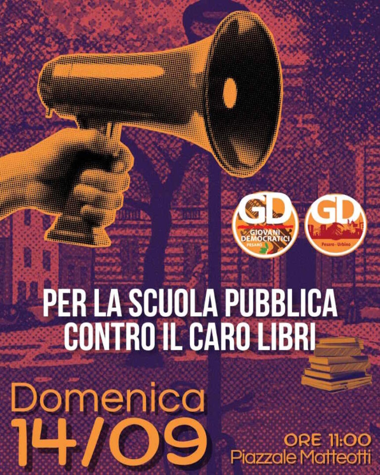 Ricci domenica 14 settembre in piazza a Pesaro con studenti e studentesse contro il ‘caro scuola’