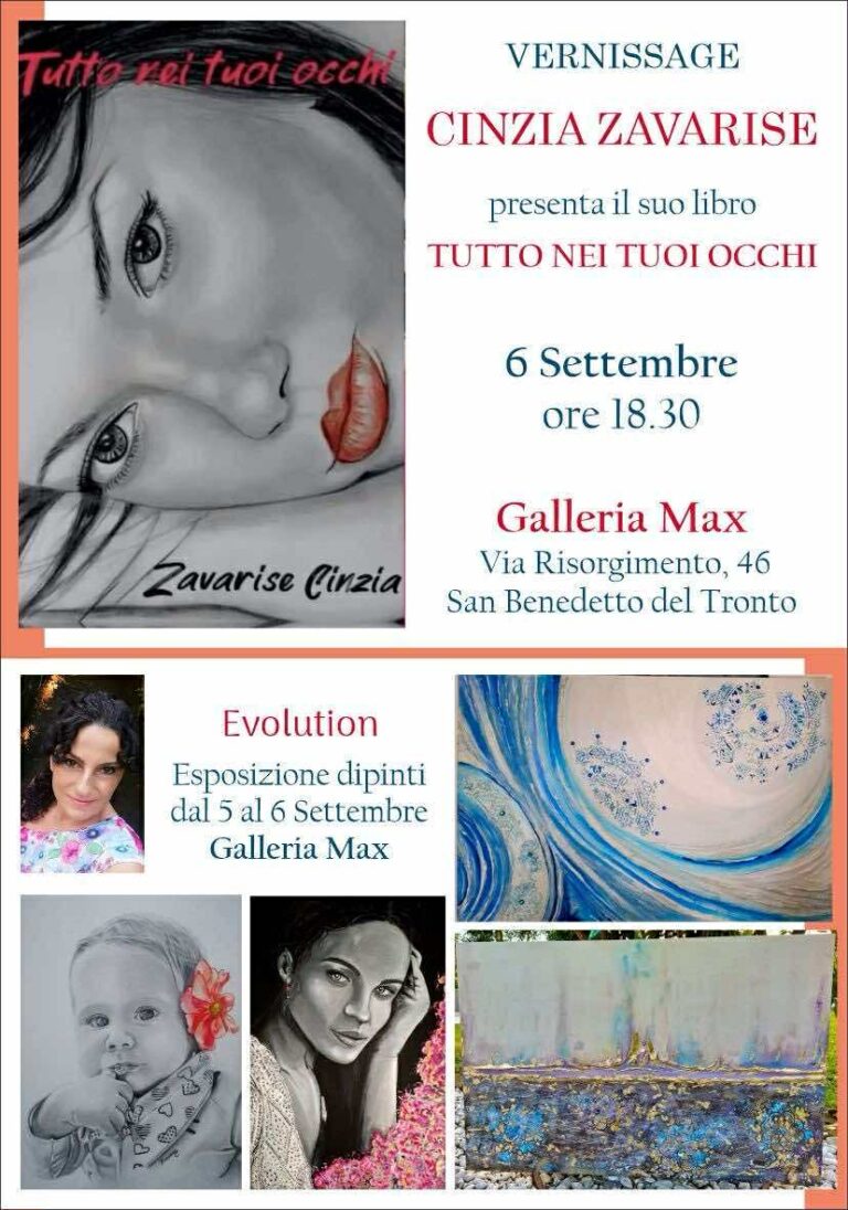 Cinzia Zavarise, ‘Tutto nei tuoi occhi’ ‘Evolution’: è il vernissage  