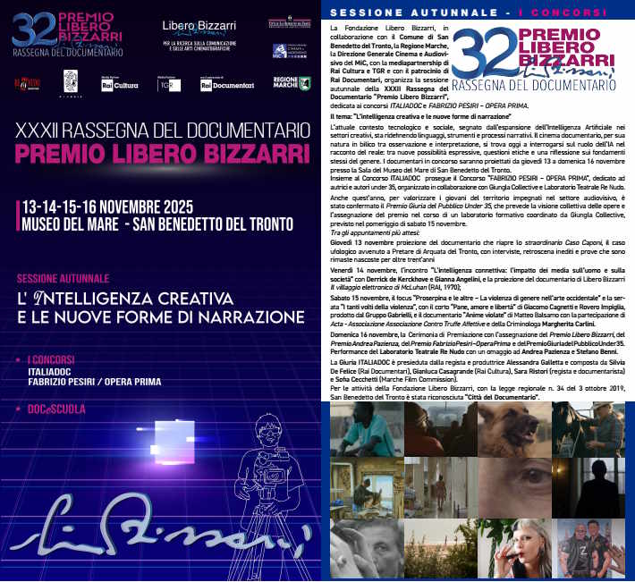 Premio Libero Bizzarri: l’Intelligenza creativa e le nuove forme di narrazione @ 32a edizione