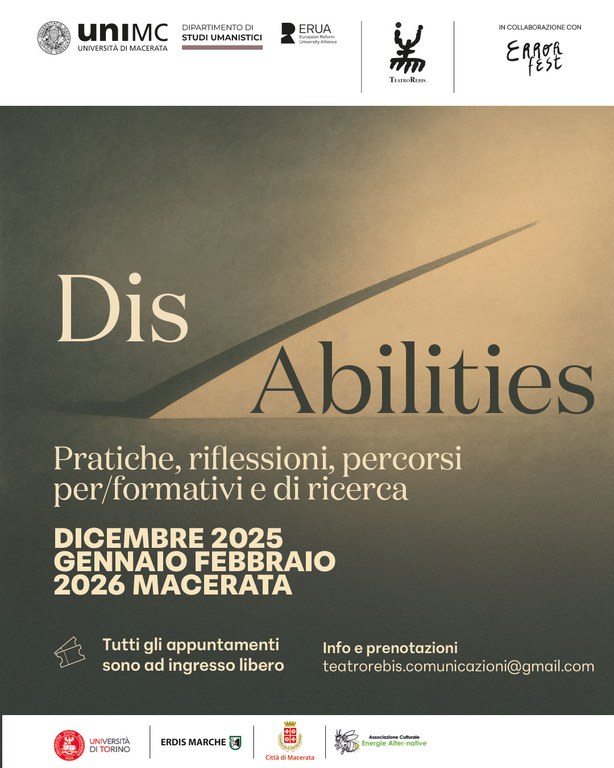 Dis/Abilities: all’UniMc un ciclo di incontri, performance e riflessioni sui Disability Studies