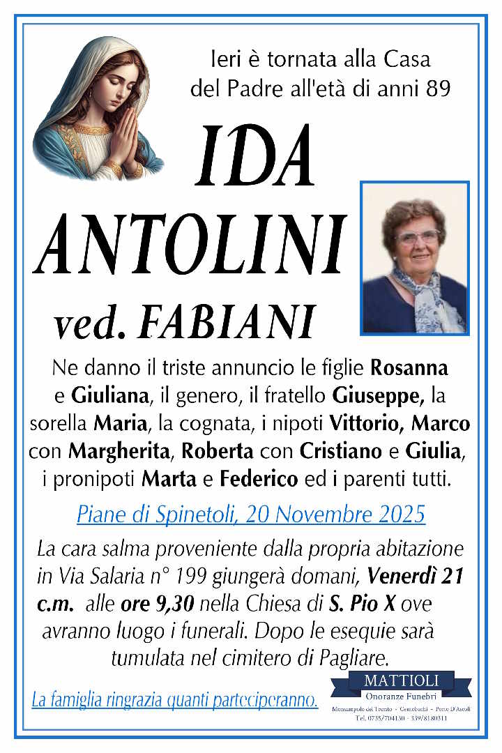 Ida Antolini ved. Fabiani
