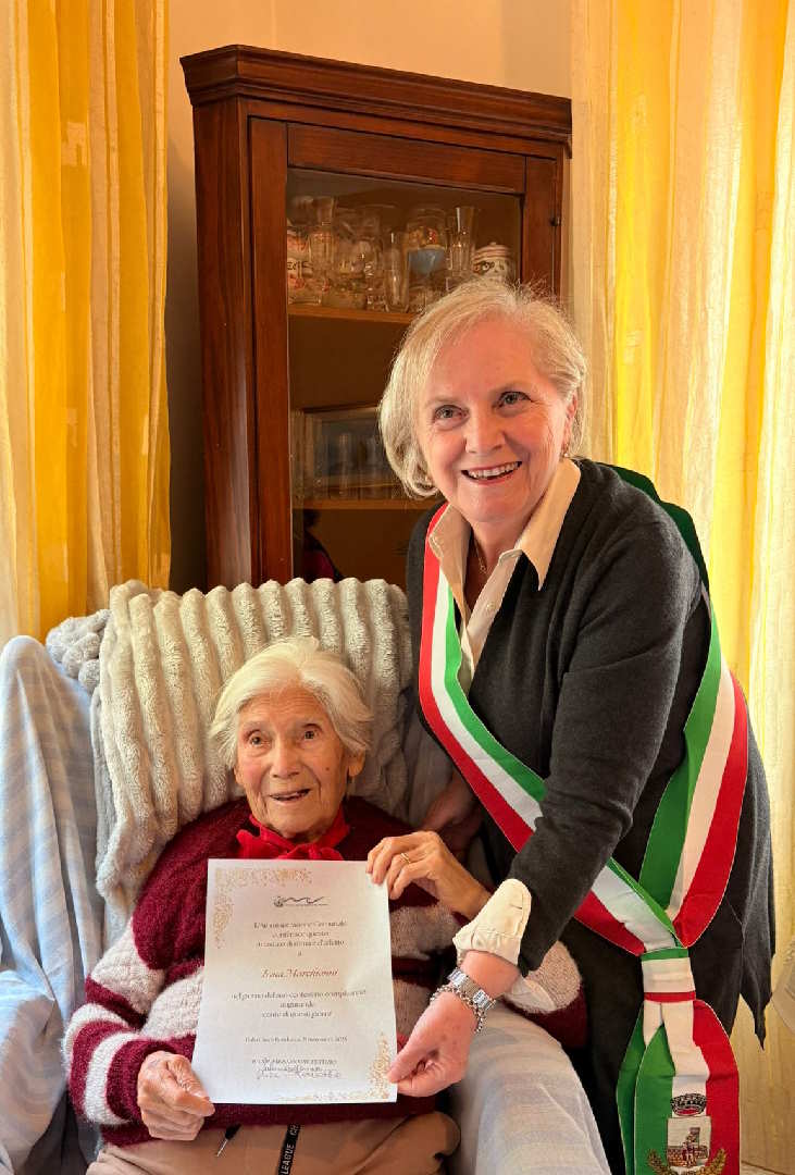 Irma Marchionni ha compiuto 100 anni ed ha ricevuto la visita del Commissario prefettizio Stentella