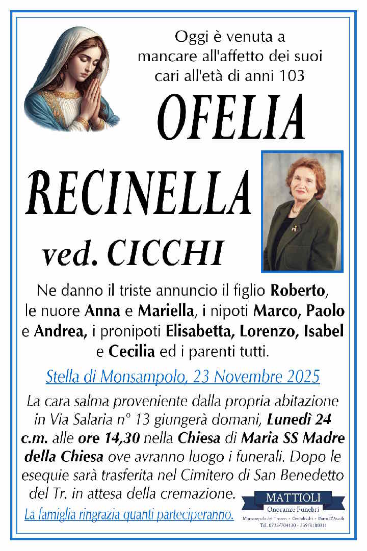 Ofelia Recinella ved. Cicchi