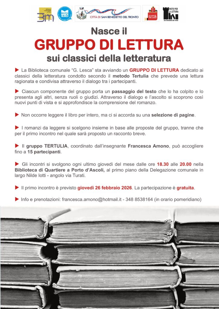 La biblioteca “Lesca” avvia un gruppo di lettura sui classici