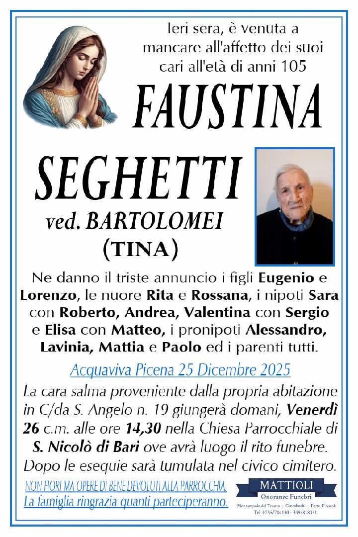 Faustina Seghetti ‘Tina’ ved. Bartolomei