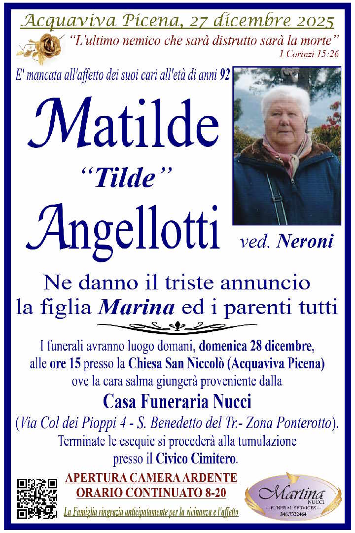 Matilde ‘Tilde’ Angellotti ved. Neroni