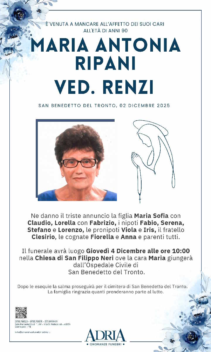 Maria Antonia Ripani ved. Renzi