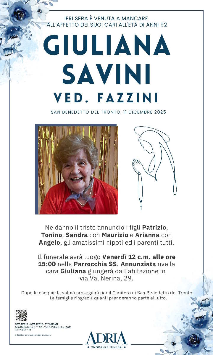 Savini Giuliana ved. Fazzini