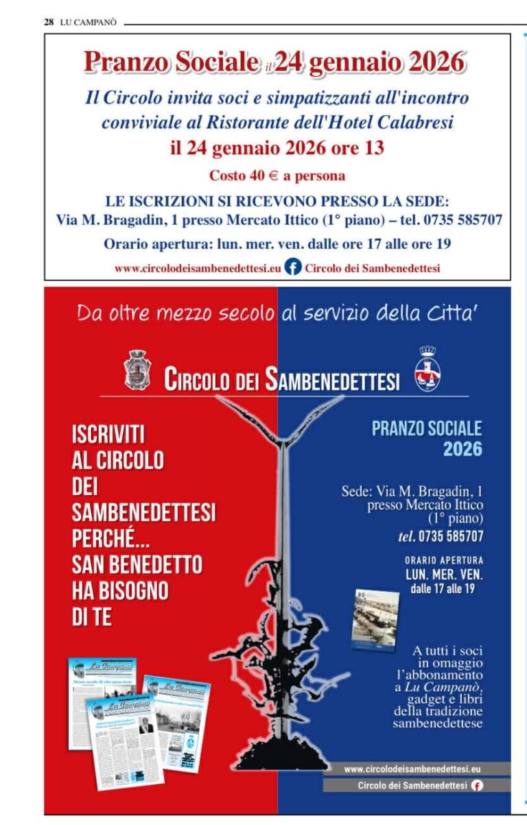 è il pranzo sociale del Circolo dei Sambenedettesi