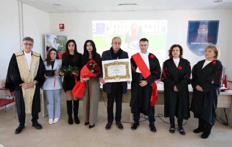 L’Università di Camerino ha conferito oggi la Laurea alla memoria di Giada Sambito
