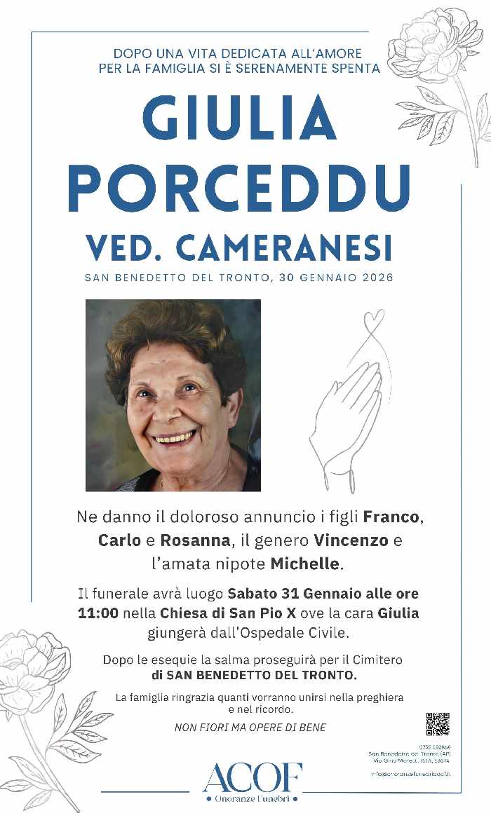 PORCEDDU GIULIA ved. Cameranesi