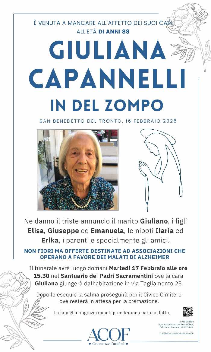 CAPANNELLI GIULIANA in Del Zompo
