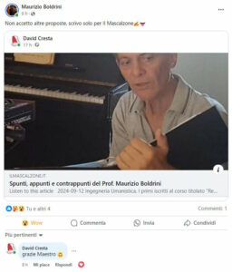 Spunti, appunti e contrappunti del prof Maurizio Boldrini