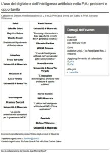 L’uso del digitale e dell’intelligenza artificiale nella PA.: problemi e opportunità                                                                                                                                                               nella P.A.:  problemi e opportunità