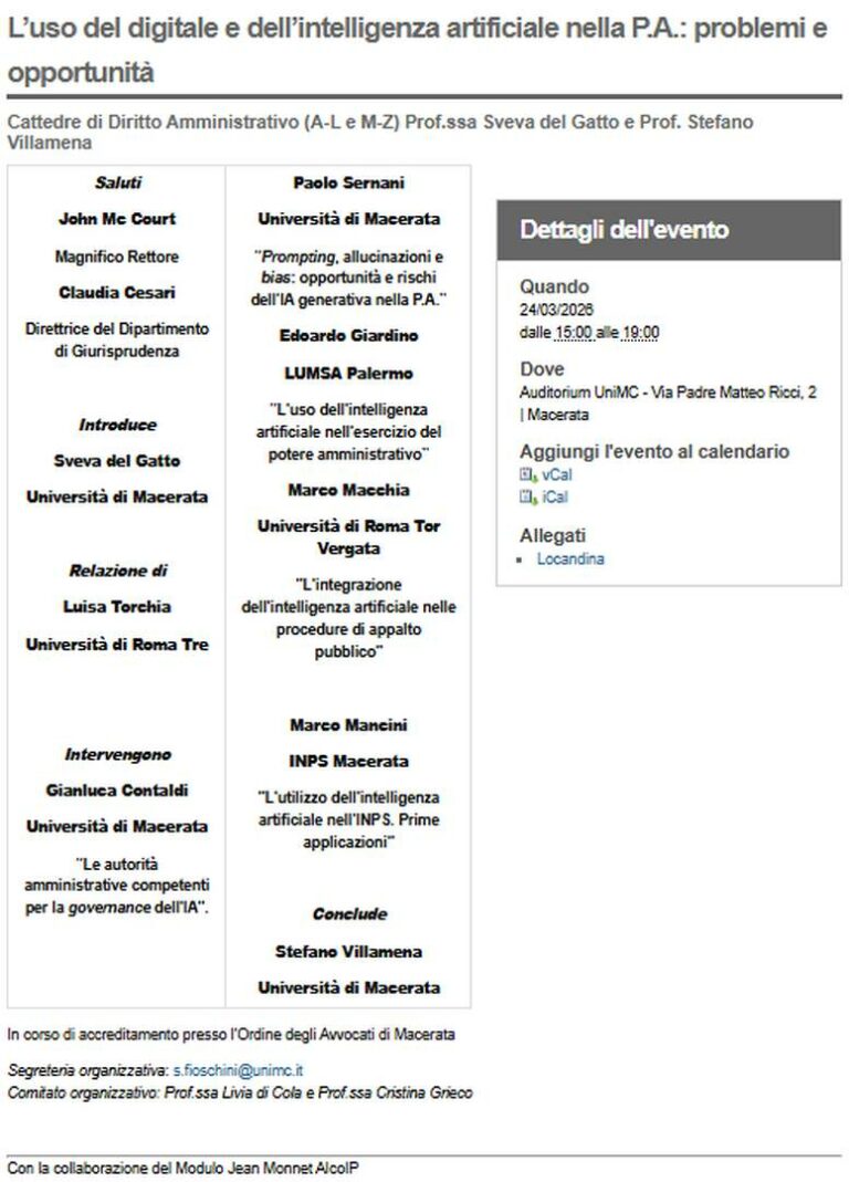 L’uso del digitale e dell’intelligenza artificiale nella PA.: problemi e opportunità                                                                                                                                                               nella P.A.:  problemi e opportunità
