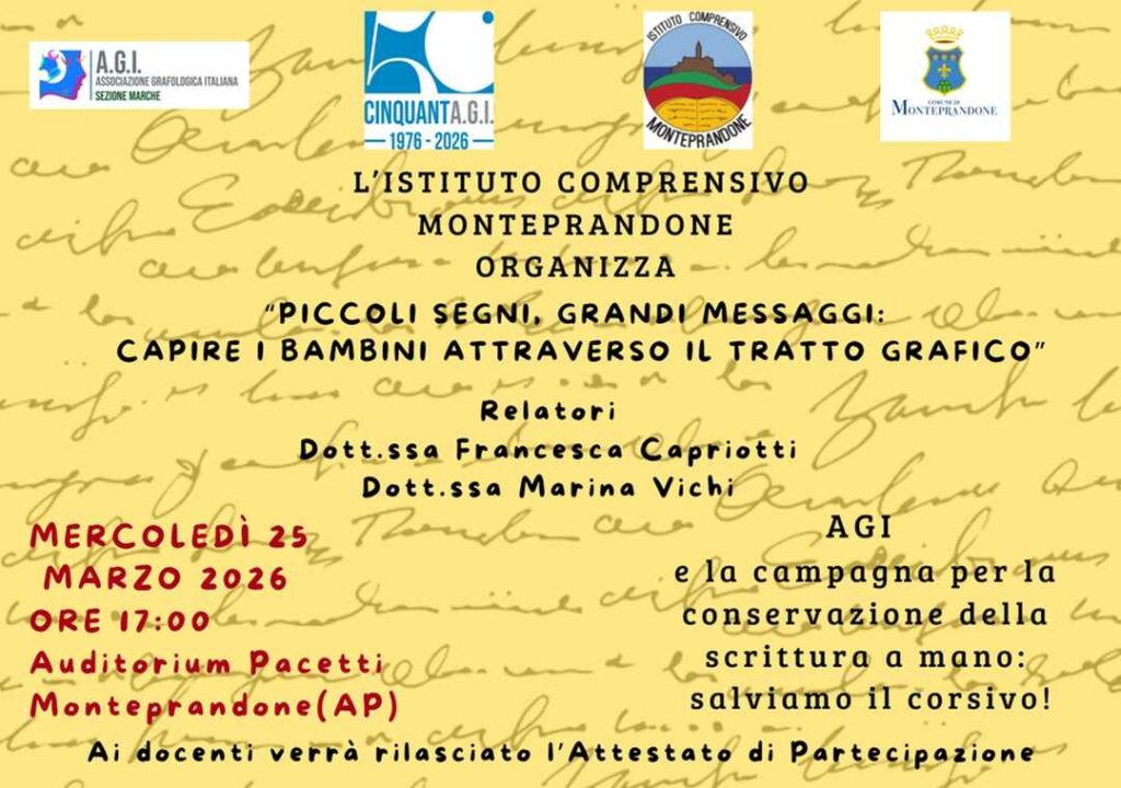 Monteprandone, un seminario per ‘leggere’ i bambini attraverso la scrittura