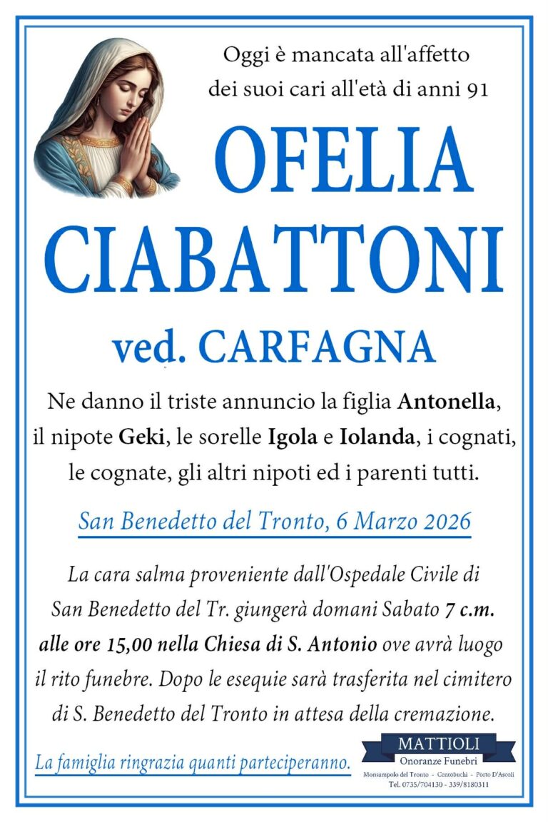 Ofelia Ciabattoni ved. Carfagna
