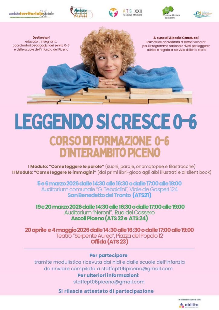 Un nuovo ciclo di formazione sulla lettura per educatori e insegnanti della fascia 0 – 6 anni