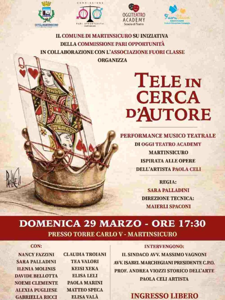 Tele in cerca d’autore a Martinsicuro: arte, teatro e identità femminile in scena