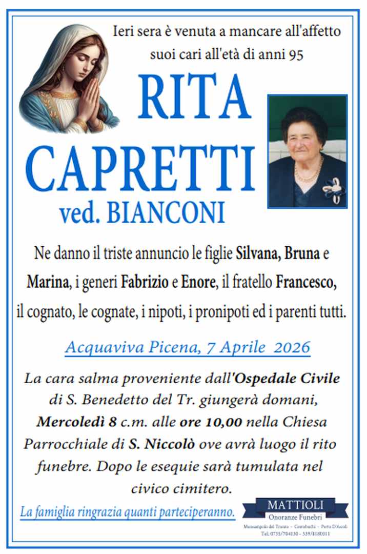 Rita Capretti ved. Bianconi